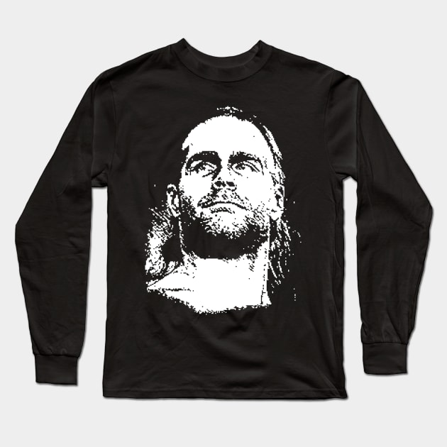 Shawn Michaels Portrait Long Sleeve T-Shirt by phatvo